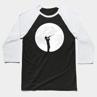 Trombone Player in Full Moon Baseball T-Shirt